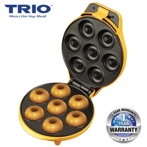 Trio Tdm 229 Deluxe 7 Holes Electric Mini Donut Maker Snack Machine Yellow