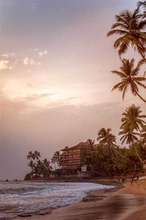 Beautiful Tranquil Evening Sunset Over The Indian Ocean On The Beach Of