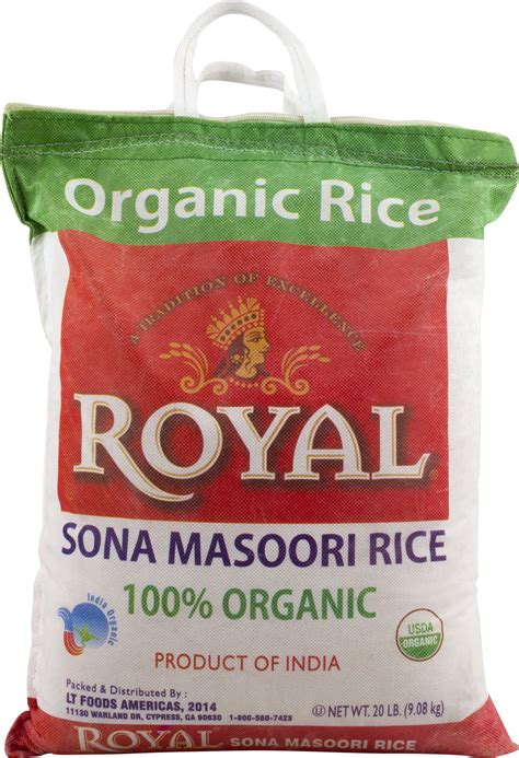 Royal Organic Sona Masoori Rice 20 Lbs