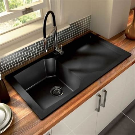Matte black sprayer spring kitchen sink faucet. Top 15 Black Kitchen Sink Designs | Kitchen sink design ...