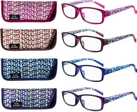 Eyeguard Reading Glasses 4 Pair Quality Spring Hinge Stylish Readers Fashion Women
