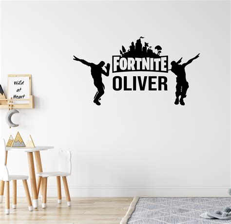 Custom Name Fortnite Wall Sticker Wall Stickers Personalised Wall