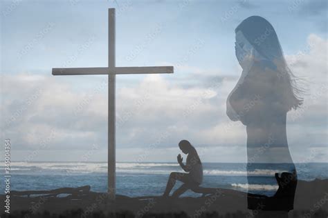 Sad Crying Woman Praying To God Christian Faith Stock Photo Adobe Stock