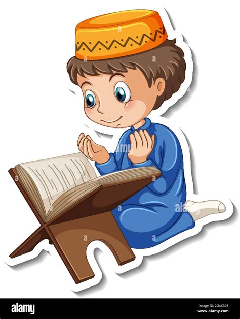 Boy Reading Quran Clipart