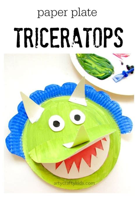 35+ dinosaur activities & crafts for kids. Paper Plate Triceratops | Crafty kids, Dinosaur crafts ...