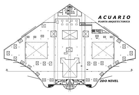 Aquarium Architectural Second Floor Plan Is Given In This Autocad