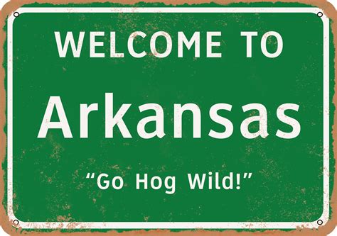 Welcome To Arkansas Vintage Look Funny Metal Sign Etsy