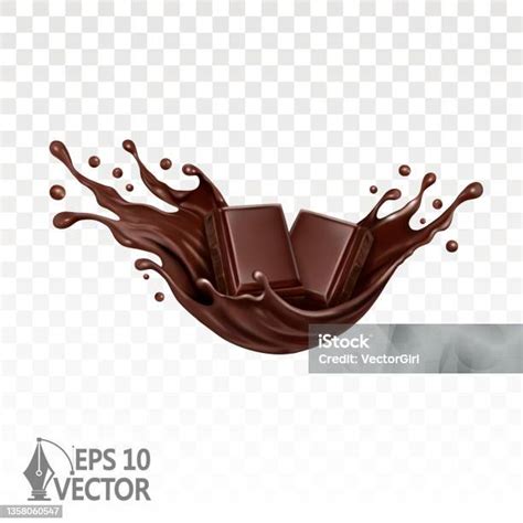 Schokoladenstücke Isoliert Auf Weißem Hintergrund Stücke Mit Spritzer