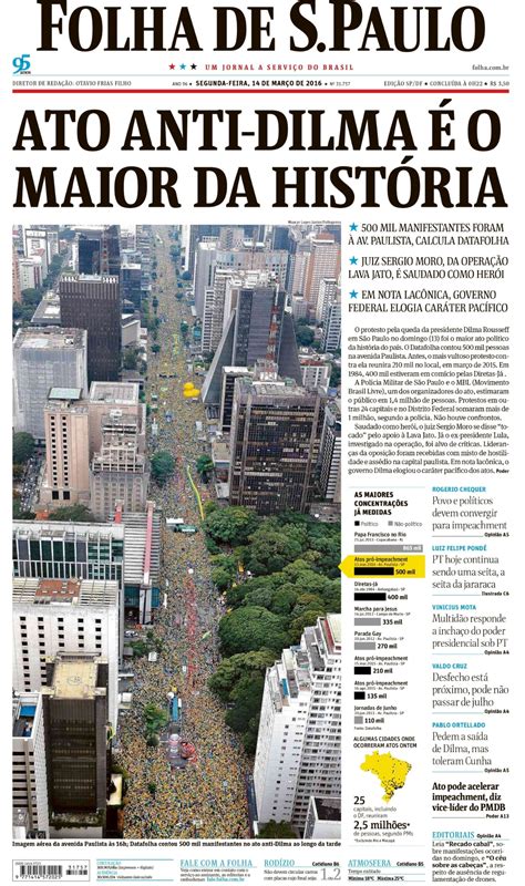 Fotos: Veja capas dos principais jornais do Brasil sobre os protestos ...