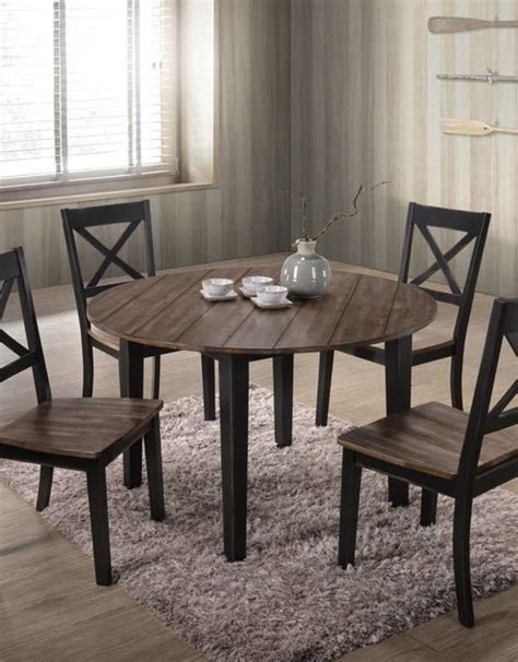 It has a nice coffee accent to for the modern home, the set will be one of the best farmhouse tables. A La Carte Farmhouse Round Dining Table w/ 4 Chairs ...