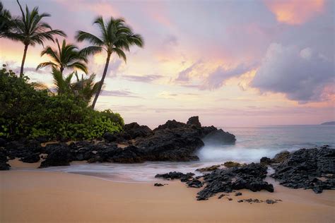 Quiet Solitude And Colorful Sunrise At The Idyllic Secret Beach On