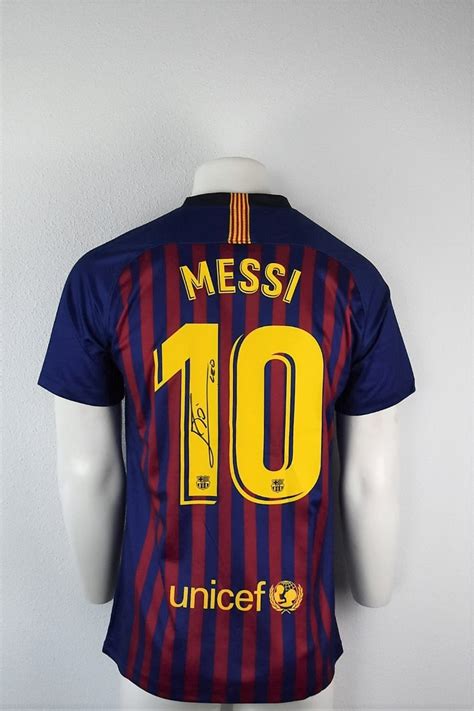 Barcelona Thuisshirt 2018 2019 Gesigneerd Door Lionel Messi Incl Coa