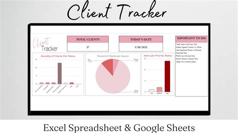 Client Tracking Spreadsheet Excel Client Tracker Excel Template Customer Tracker Excel Google