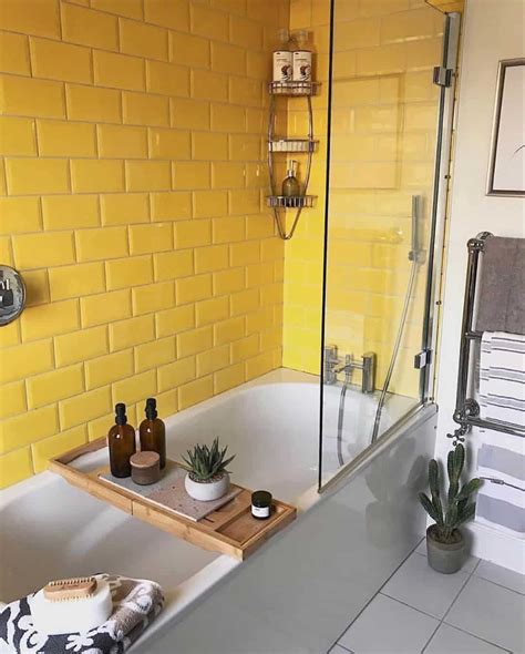 20 Yellow Tile Bathroom Makeover