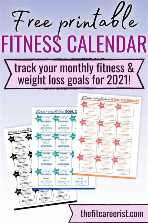 How To Use This Fitness And Weight Loss Calendar To Set Goals For 2021