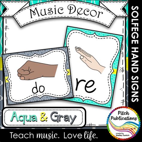 Music Decor Aqua And Gray Curwen Solfege Hand Signs