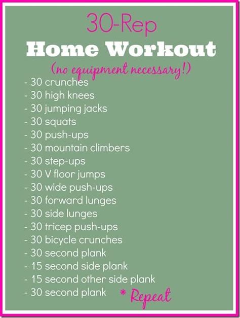 Moreover, the exercises will be classified into different body parts by the application, helping users to choose. Guest Post: 30-Rep Home Workout - The Seasoned Mom