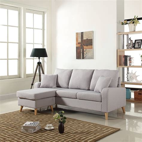 Measuring under 85 inches in width, these small sleeper sofas are a versatile way to add to the functionality of your home. Light Grey Small Space Furniture Sectional Sofa with ...