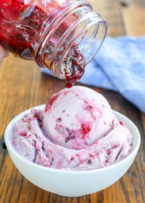 Mixed Berry Ice Cream With Easy Berry Sauce Barefeet In The Kitchen