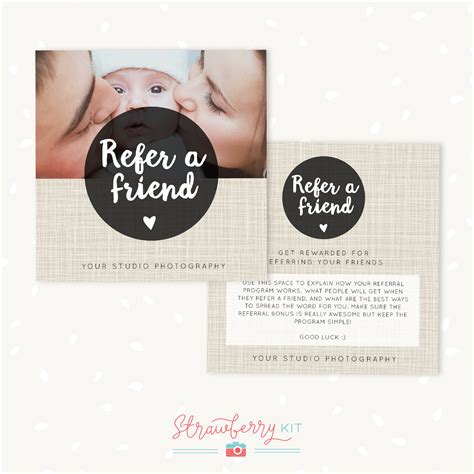 Check spelling or type a new query. Referral Cards Photoshop Template - Strawberry Kit
