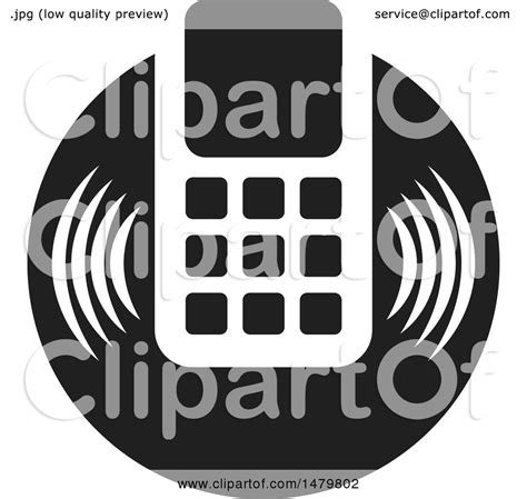 Clipart Of A Black And White Cell Phone Icon Royalty