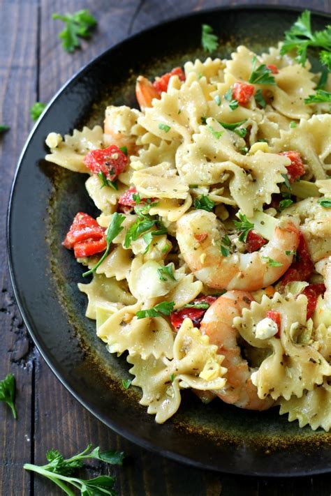 Easy Shrimp Pesto Pasta Kims Cravings