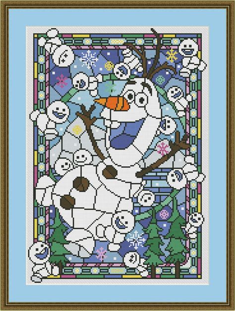 Disney Cross Stitch Pattern Sg029 Frozen Olaf Etsy