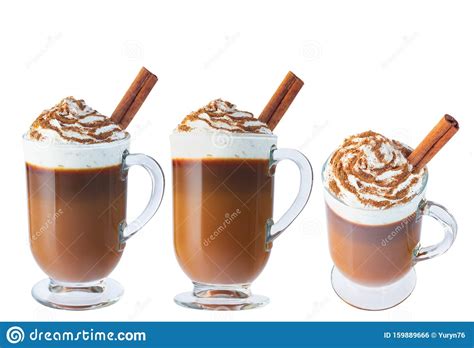 Coffee Cappuccino With Whipped Cream In A Glass Irish Glass Ground