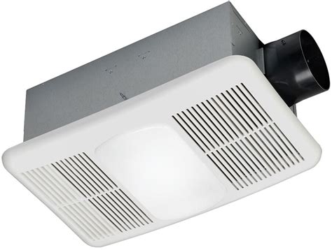 Bathroom ceiling exhaust fan medium room light heater quiet energy efficient. White Bathroom Exhaust Fan with Heater and Light 1.5-Sone ...