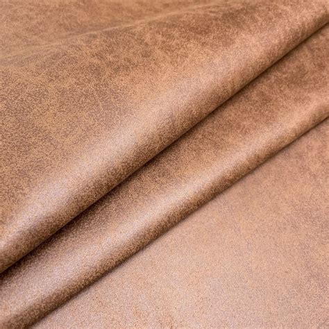 Aged Brown Distressed Antiqued Suede Faux Leather Leatherette