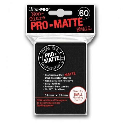 Ultra Pro Small Pro Matte Card Sleeves 60 Pack Black Cards Of Ra