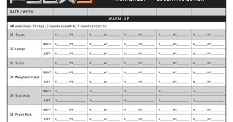 P90X3 worksheets ~ P90X3 WORKOUTS