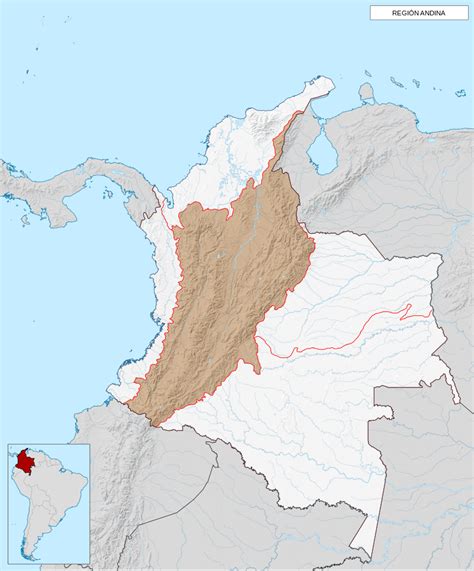 Mapa De Colombia Región Andina Región Andina Colombia Wikipedia