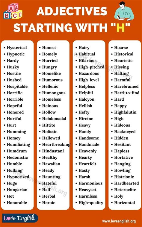 Letters are an essential way of communicating in the business world. Adjectives that Start with H: 100 Useful Adjectives ...