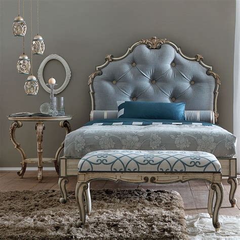 Classic High End Italian Designer Button Upholstered Bed Juliettes