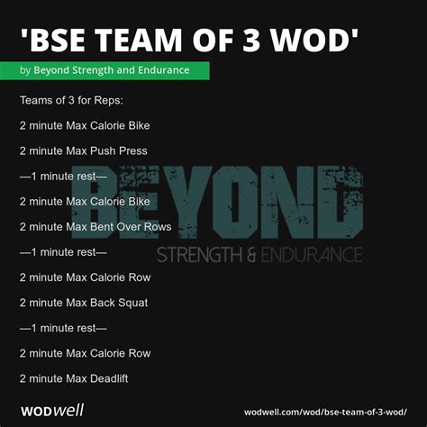 Bse Team Of 3 Wod Workout Coach Creation Wod Wodwell