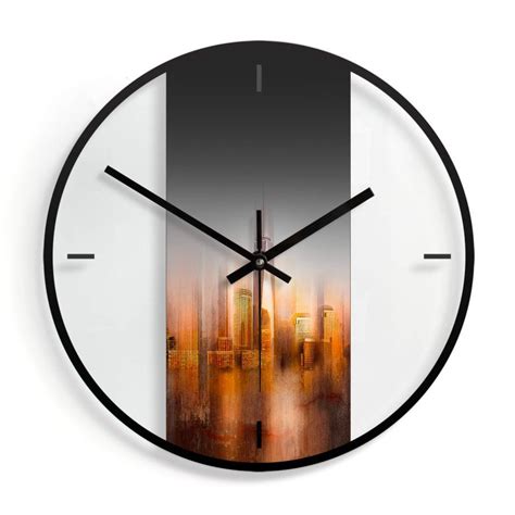 Horloge murale en verre - Chiriacò - New York au coucher du soleil ...