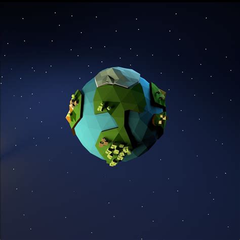 3d Model Low Poly Earth In Polygons Vr Ar Low Poly Cgtrader
