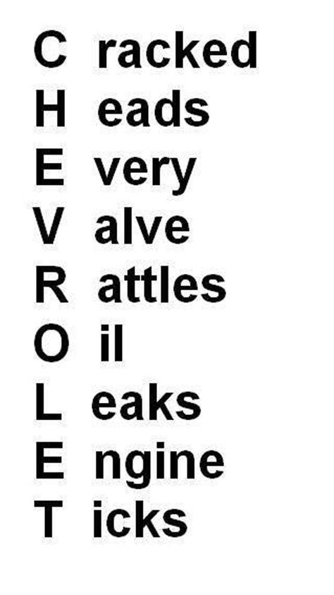 In the international field in general and in the international terminology in particular. Found this on Facebook, not sure if I agree xD (Apparent meaning of C.H.E.V.R.O.L.E.T)