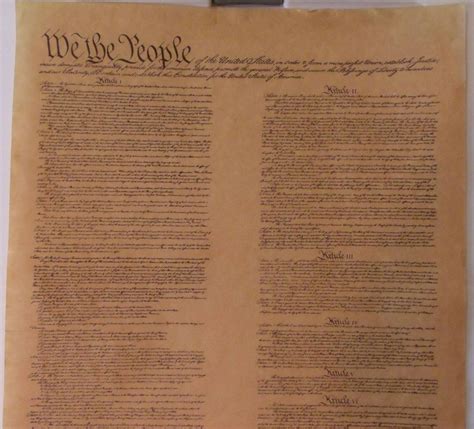 Constitution Of The United States History Document Parchment From