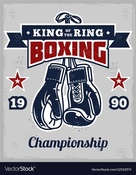 Poster With Boxing Gloves In Retro Style Vector Image