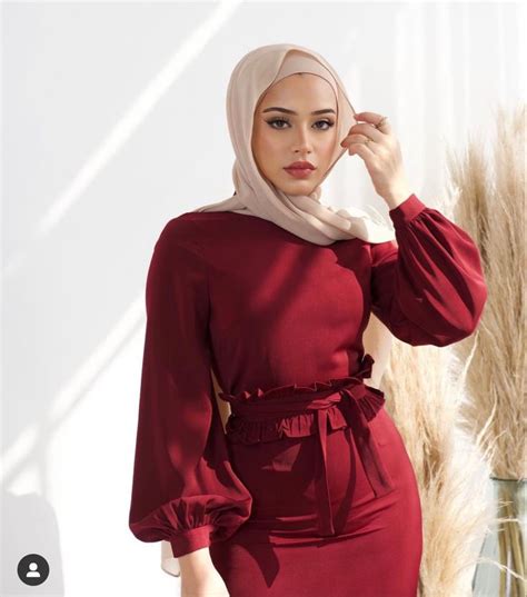 red hijab outfit red dress outfit winter fashion outfits hijab fashion fashion dresses