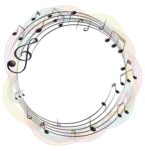 Music Notes On Round Frame 359822 Vector Art At Vecteezy