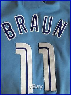 Toronto Blue Jays Powder Blue Game Worn Jersey Steve Braun Number Rare Baseball Mlb Jersey