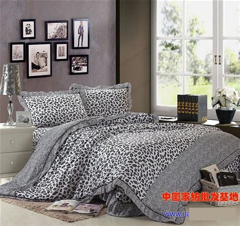 3d leopard print 278 bed pillowcases quilt duvet cover set single queen king au. Grey Gray leopard print korean Ruffle bedding set queen s ...