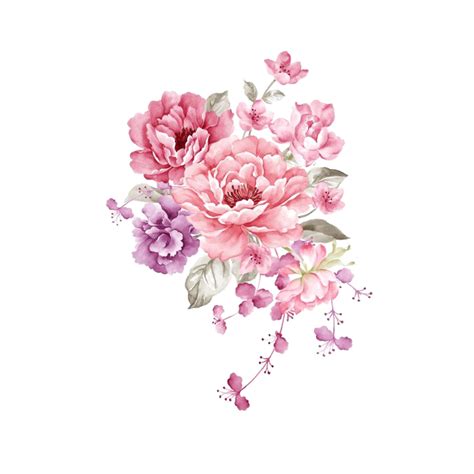 Discover 85 free flowers bunch png images with transparent backgrounds. ftestickers watercolor flowers bouquet pink...