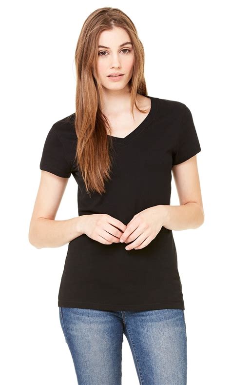 Bellacanvas The Bella Canvas Ladies Jersey Short Sleeve V Neck T Shirt Black S
