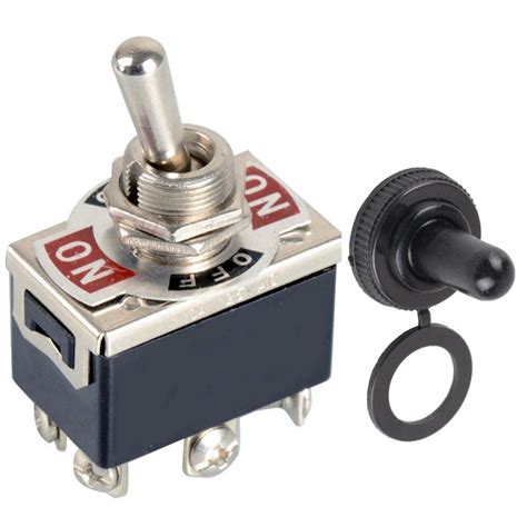 1 Pc Dpdt Waterproof Switch Cap 6 Pin On Off Miniature Toggle Switches