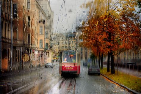 Wallpaper St Petersburg City Cityscape Tram Rain 2000x1335