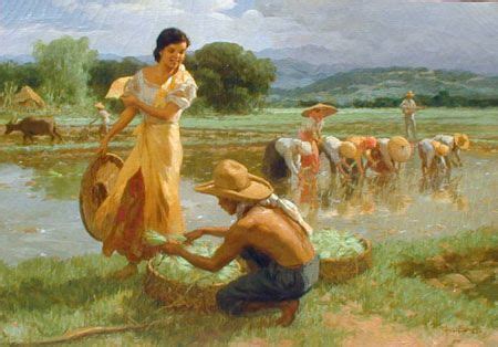 Fruit pickers harvesting under the mango tree, 1939. i LOVE Amorsolo's works! this one has it all: the simple ...